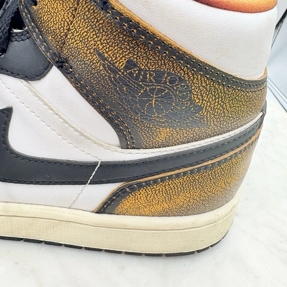 Nike Air Jordan 1 Mid SE Wear Away Shoes DQ8417-071‎ Men's 8 Black Taxi Sail